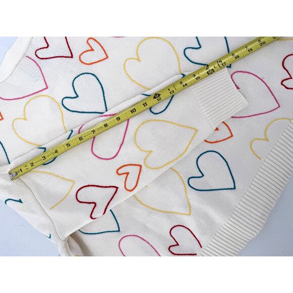 NWT XOKR Kerri Rosenthal Knit Love Heart Cream Multi Color Cardigan Size MEDIUM - Picture 9 of 10